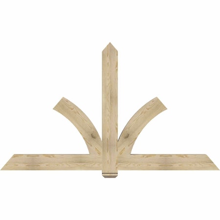 Ekena Millwork Redmond Rough Sawn Timber Gable Bracket, Douglas Fir, 84"W x 49"H x 4"D x 6"F, 14/12 Pitch GBW084X49X0406RED00RDF